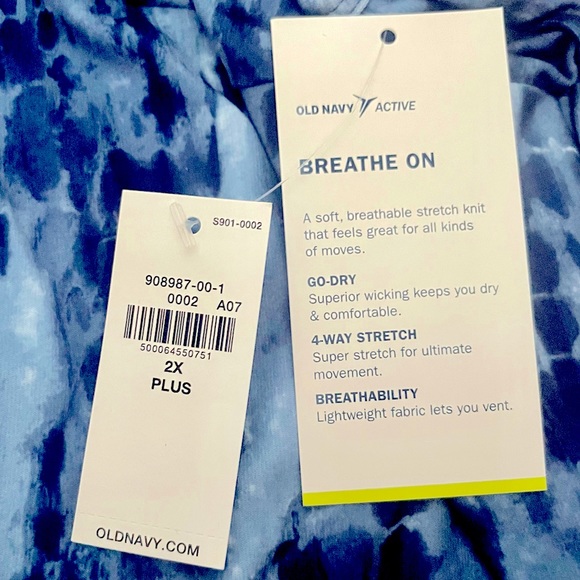 Old Navy Breathe Cross-Front Plus Sleeveless Jumpsuit 2X Navy Tie-Dye - Picture 9 of 12